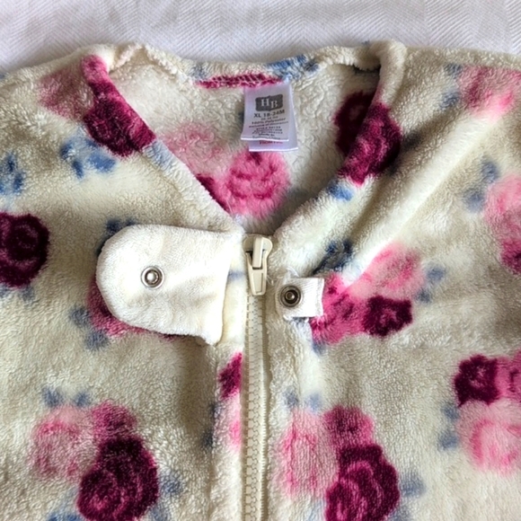 hudson baby rose floral fluffy fleece zipper sleep sack 18-24 months baby girl - Picture 4 of 7